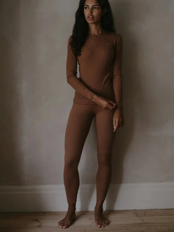 The Ribbed Legging - Women's - Cinnamon
