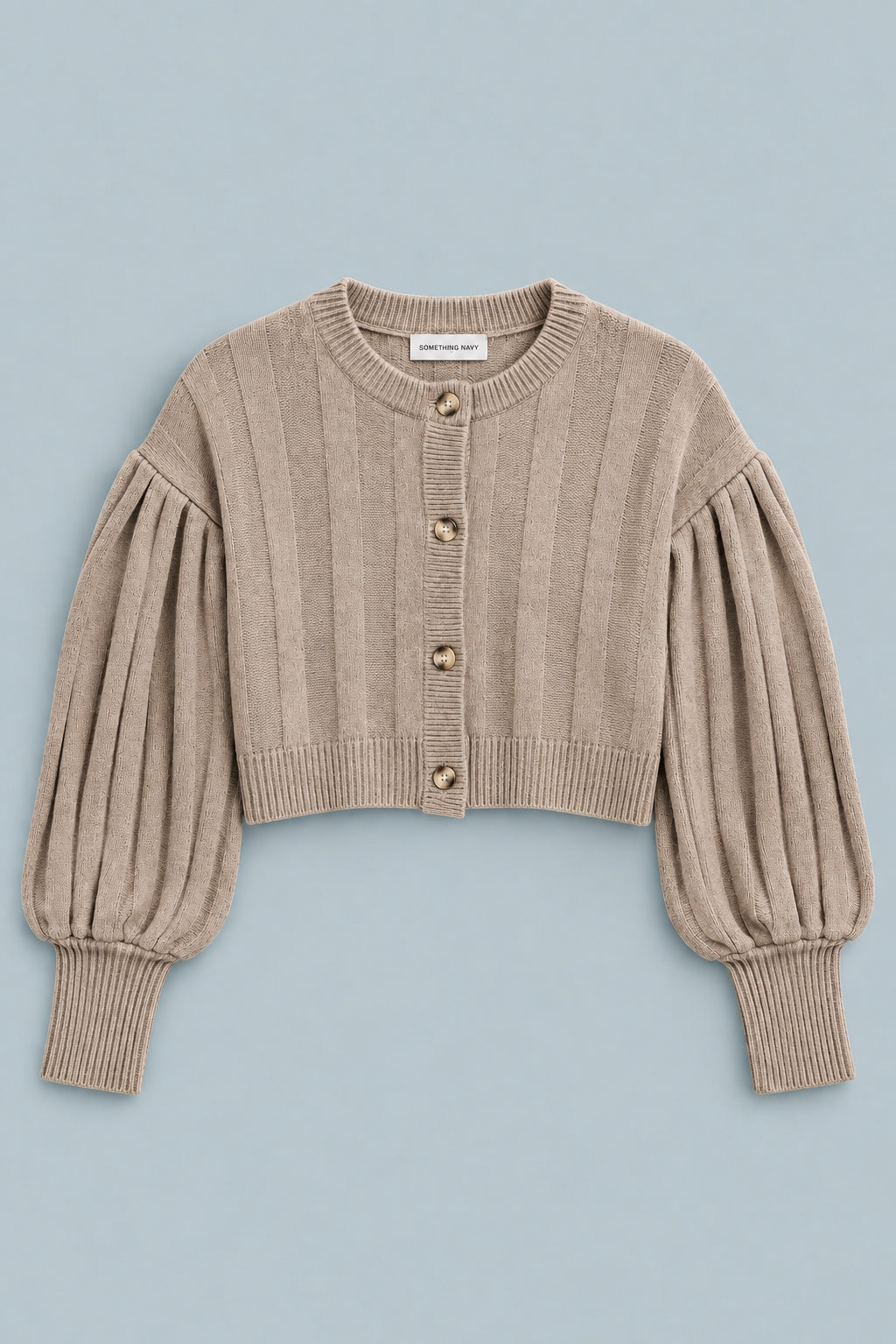 Cropped Cardigan - Tan