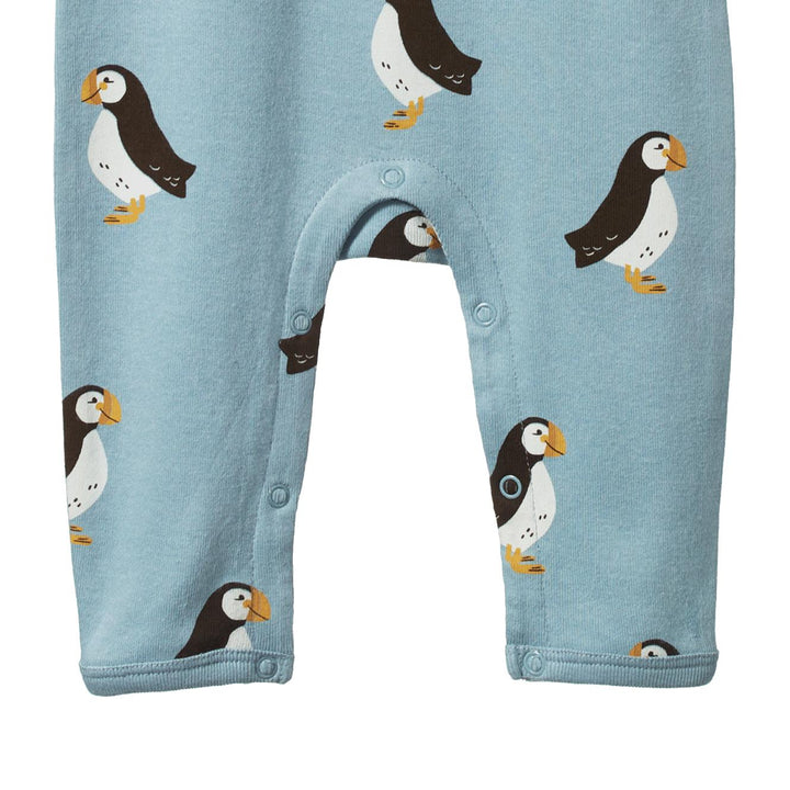 Henley Sleep Suit - Puffin Print