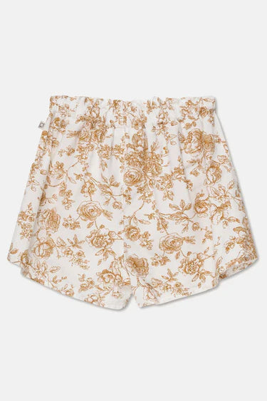 Cotton Floral Shorts - Ivory/Oil