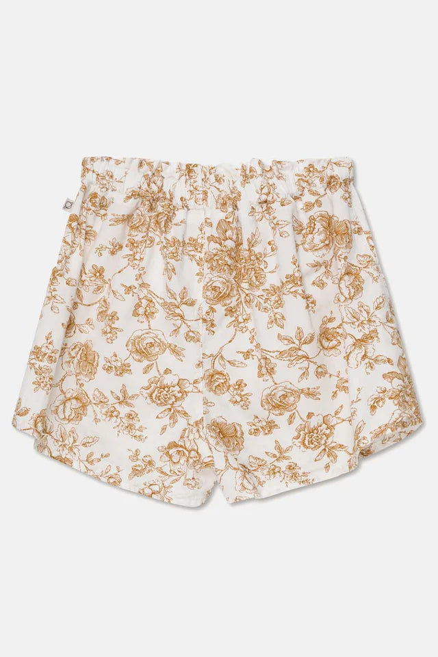 Cotton floral shorts - Ivory