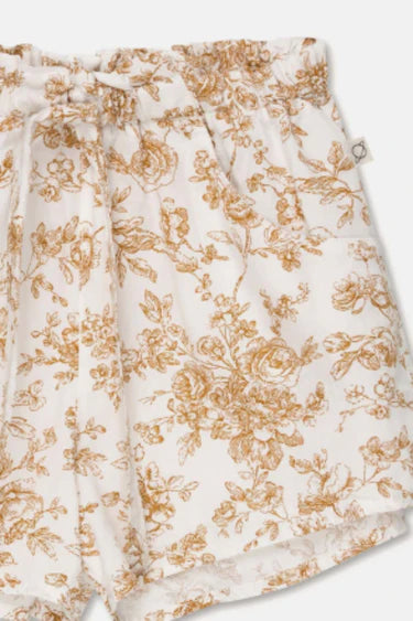 Cotton Floral Shorts - Ivory/Oil