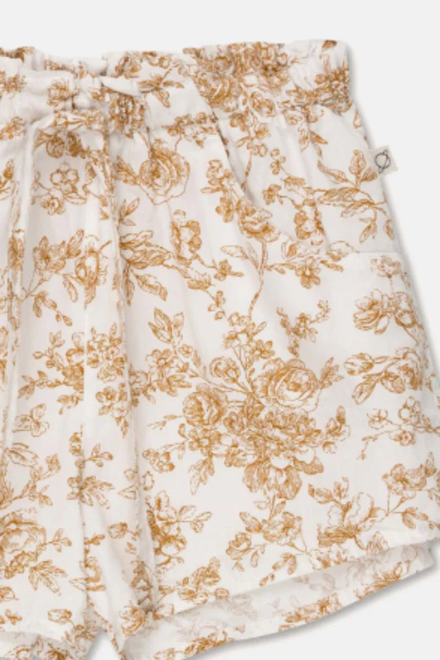 Cotton floral shorts - Ivory