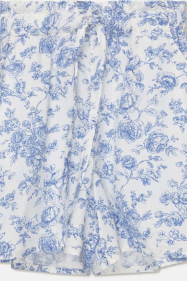 Cotton floral woman shorts - Ivory