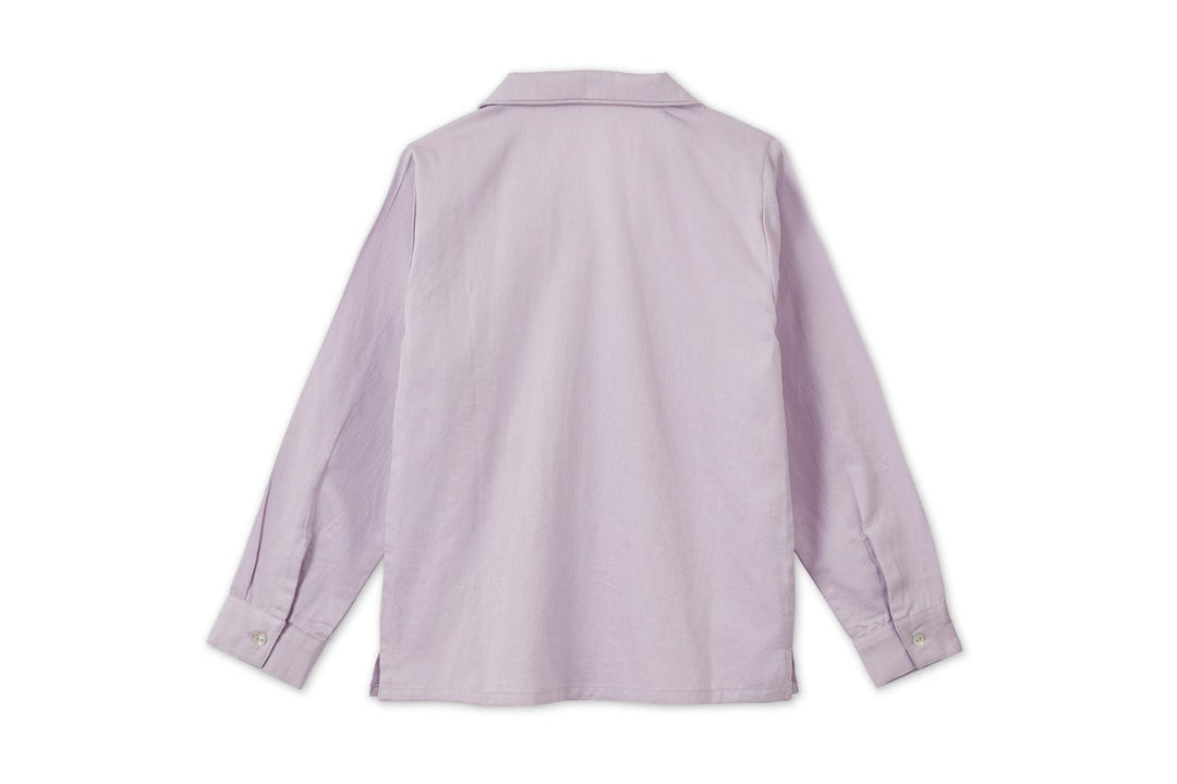 Baby LS Organic Cotton Woven Collared Shirt - Lavender