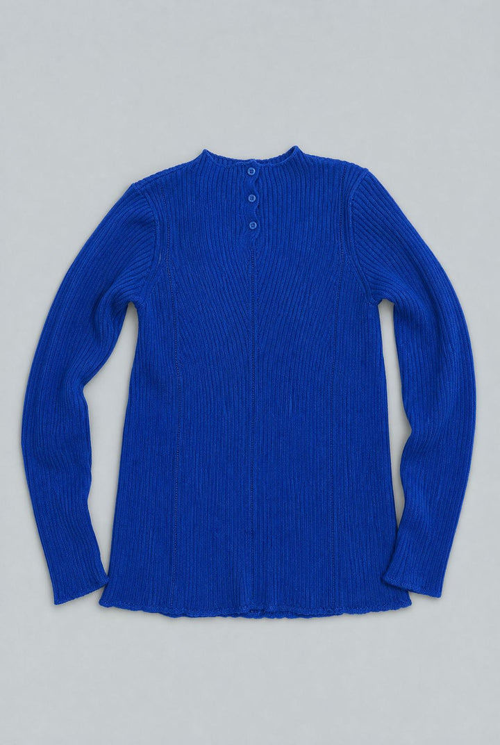 Mock Neck Sweater - Cobalt