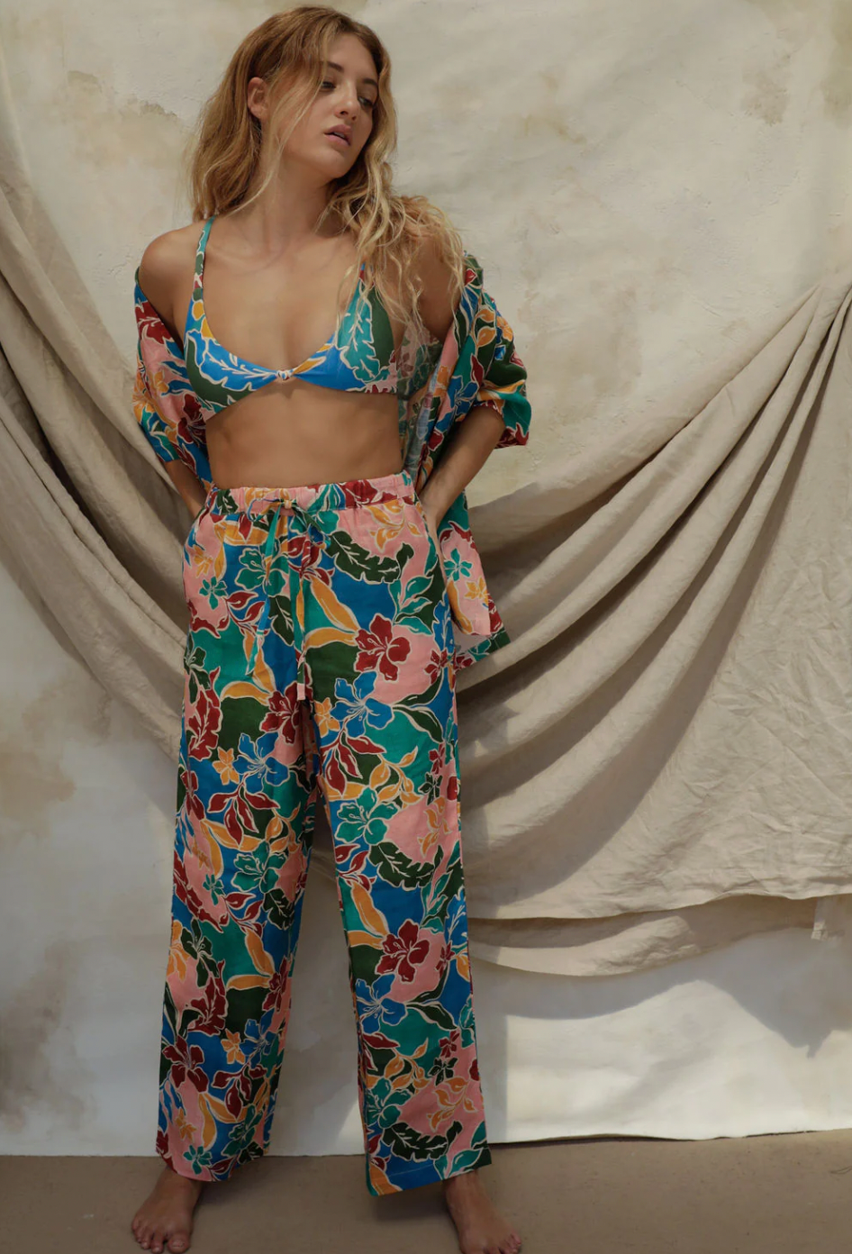 Gita Linen Pant - Fiesta Floral