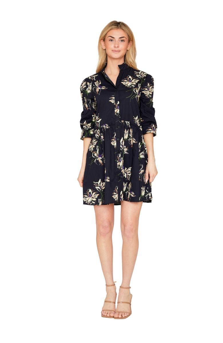 Cammie Ruffle Shirt Dress - Garden Romance