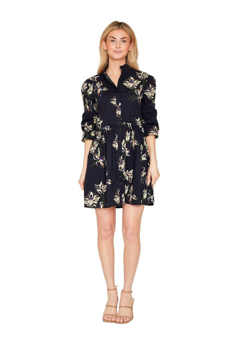 Cammie Ruffle Shirt Dress - Garden Romance