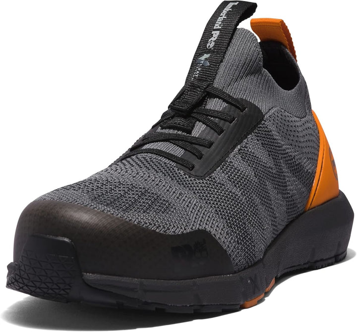 Radius Knit Composite Safety Toe Work Shoe - Grey/Orange
