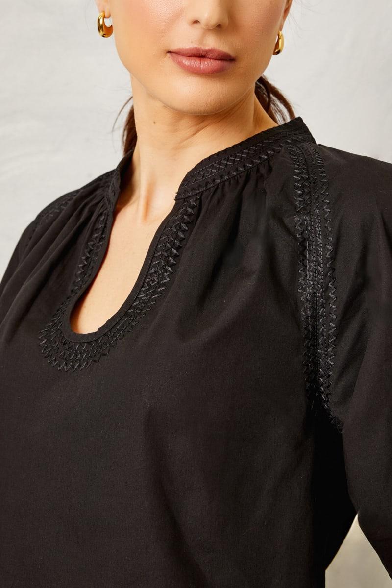 Eleanor Top - Cotton Poplin-Moonless Night