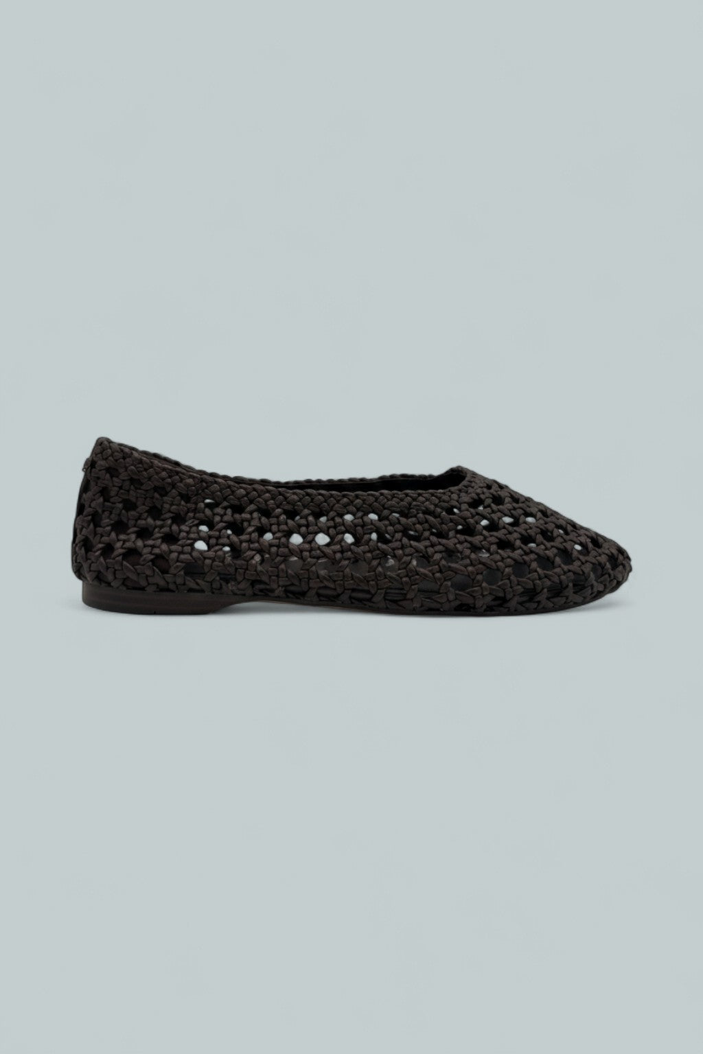 Women's Shira Woven Leather Ballet Flats - Dark Brown
