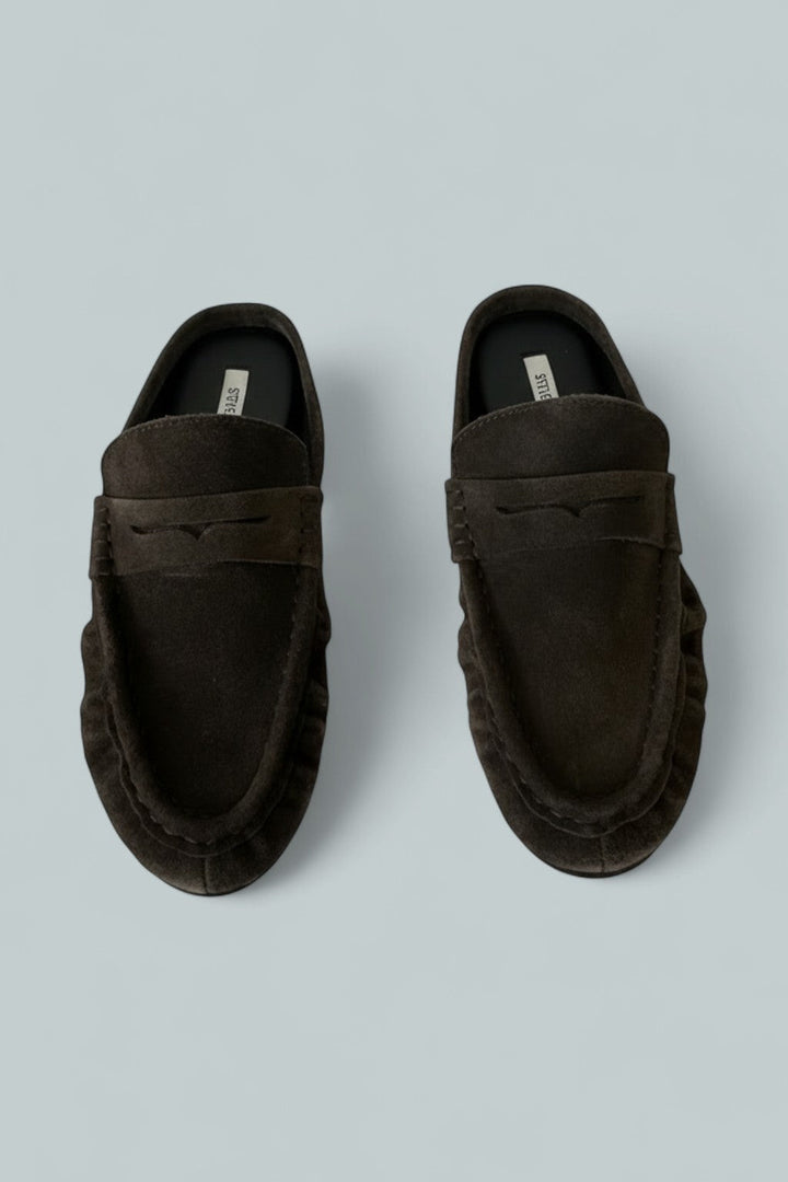 Rafe Slip On Mule Loafers - Brown