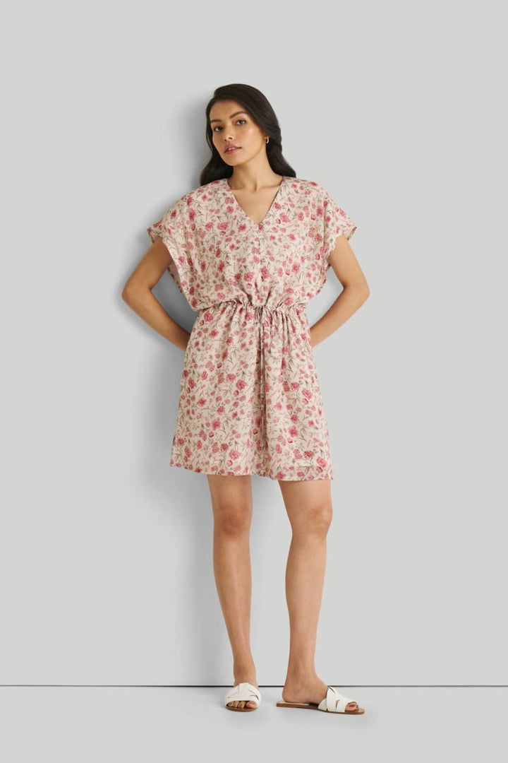 Relaxed Drawstring Dress - Petal Fusion