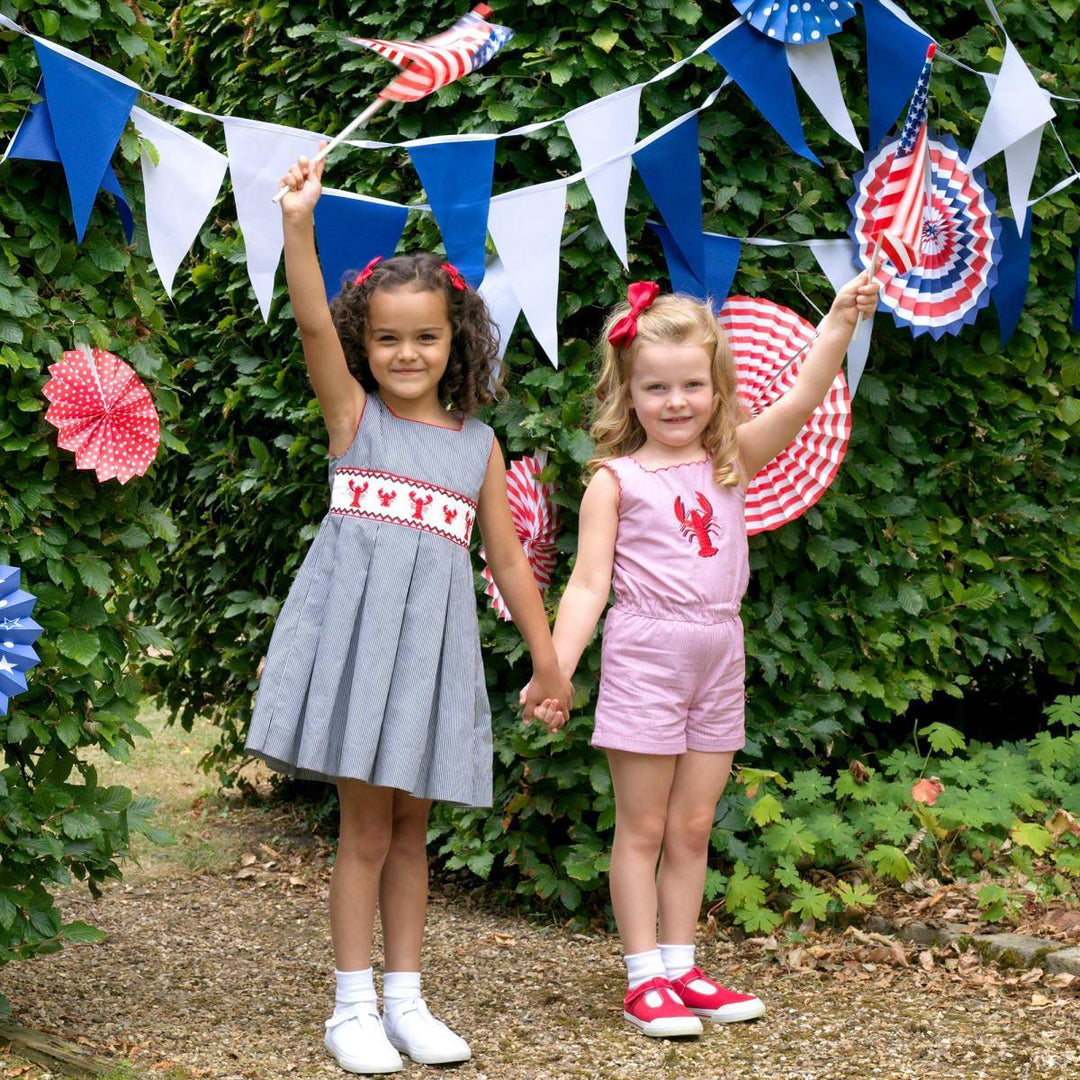 Stripe Lobster Smocked Dress