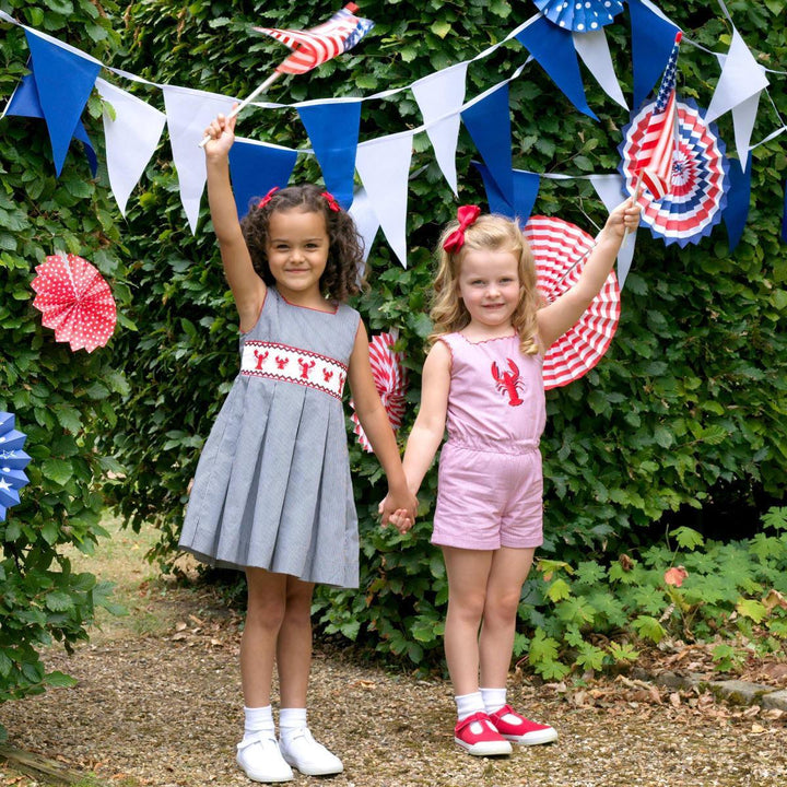 Stripe Lobster Smocked Dress