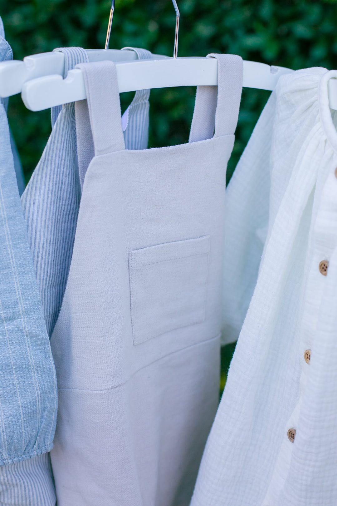 Baby Organic Brushed Cotton Twill Playsuit - Oyster