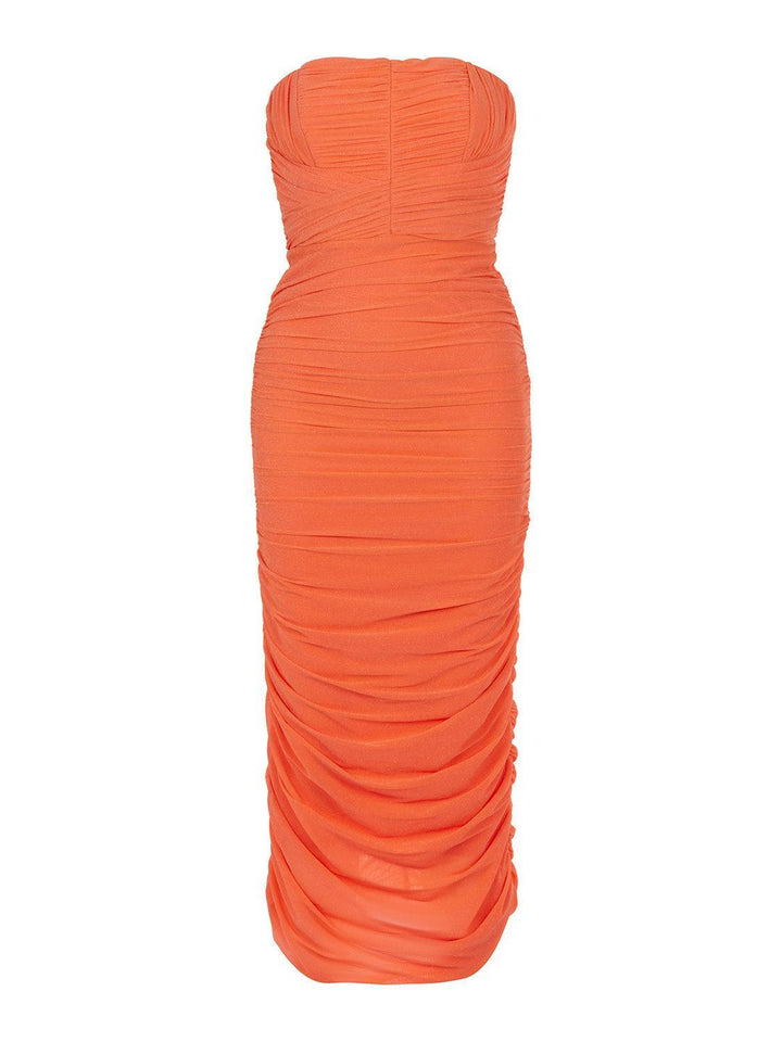 Sparkly Draped Dress - Salmon