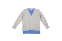 Sam V Neck Cardigan Bicolor - Grey / Blue