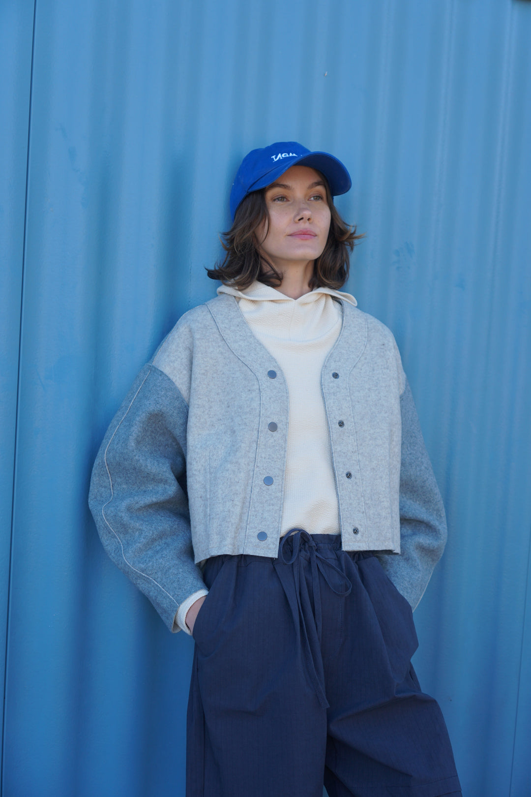 Double Face Wool Bomber - Oat