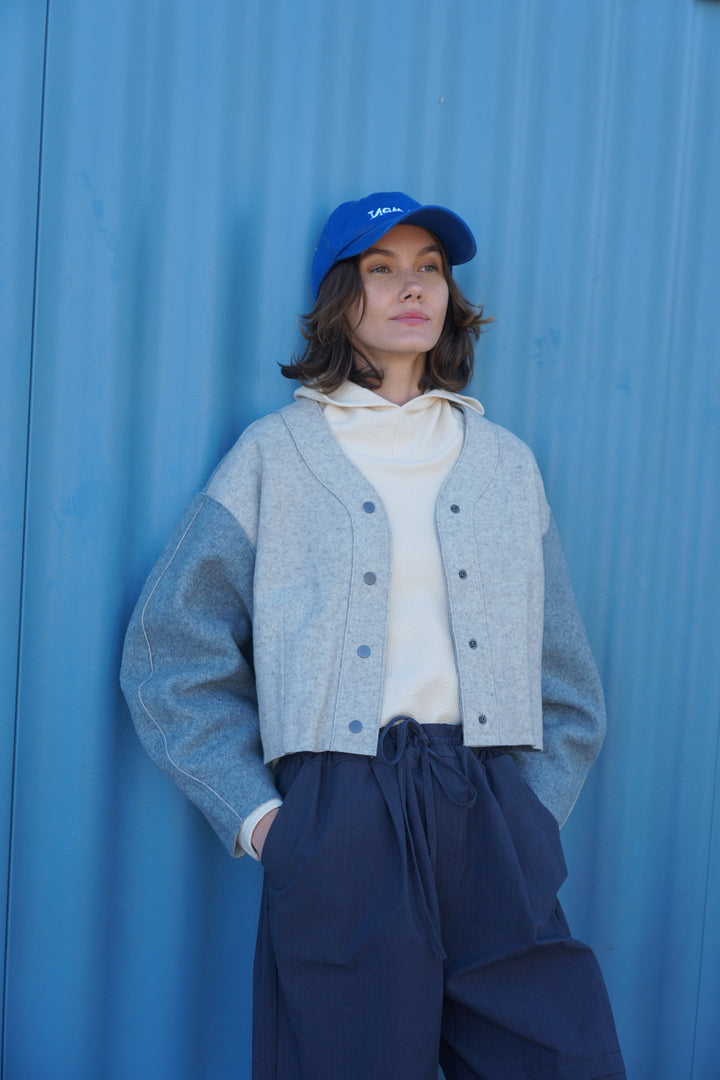 Double Face Wool Bomber - Oat