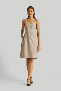 Fitted Knee Length Dress - Poplin Ecru