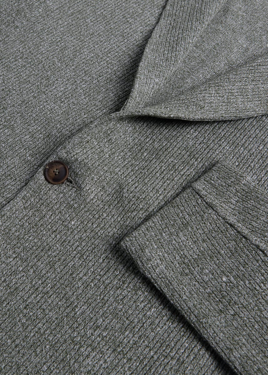 Linen & Cotton Sweater Jacket - Sage