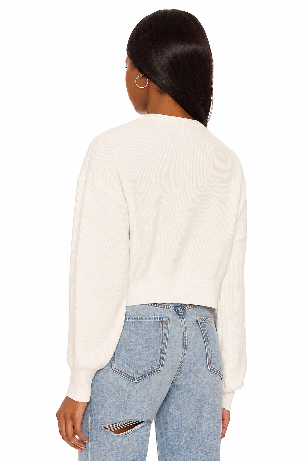Cardigan With Beaded Daisies - Cream Multi
