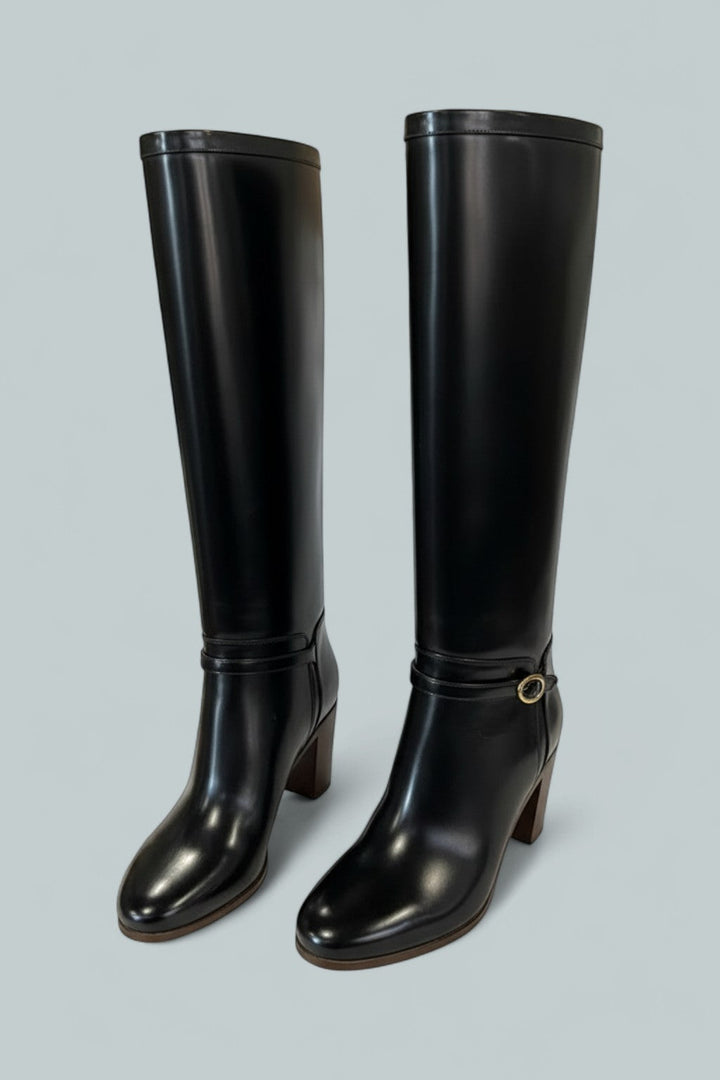 Women's Pattie Tall Leather Boots - Black