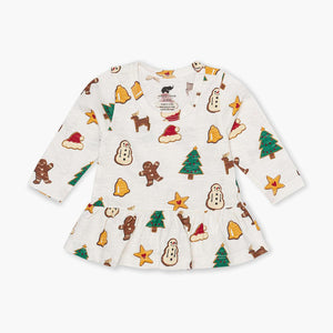 Long Sleeve Peplum Tee - Holiday Cookies