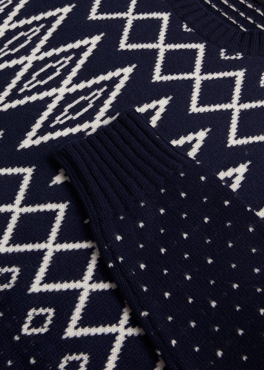 Jacquard Sweater - Navy