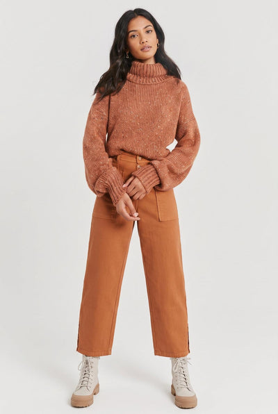 Donegal Turtleneck Sweater - Rust Brown