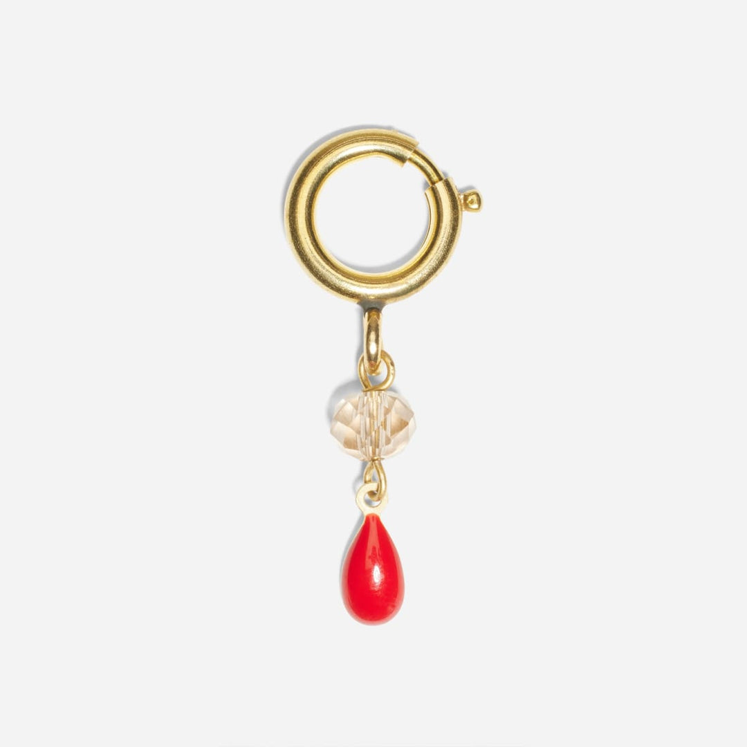 Shoe Charm Teardrop - Red