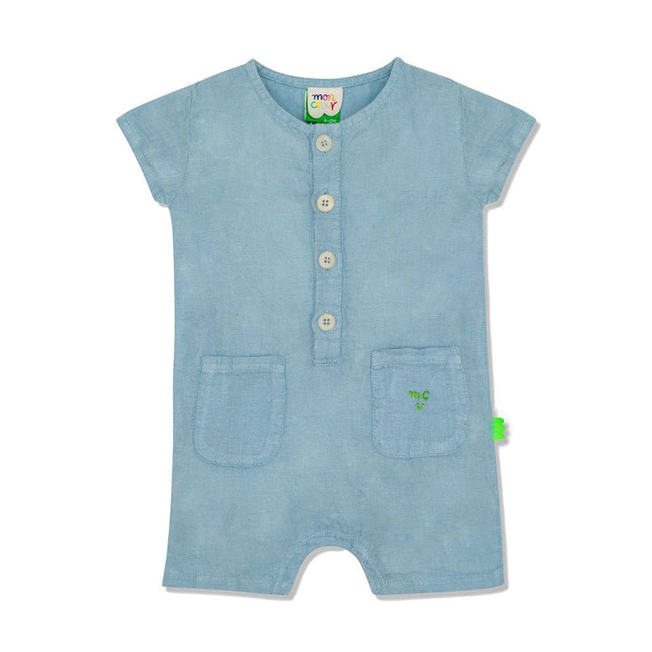 MC Baby Blue Linen Romper - Slate Blue