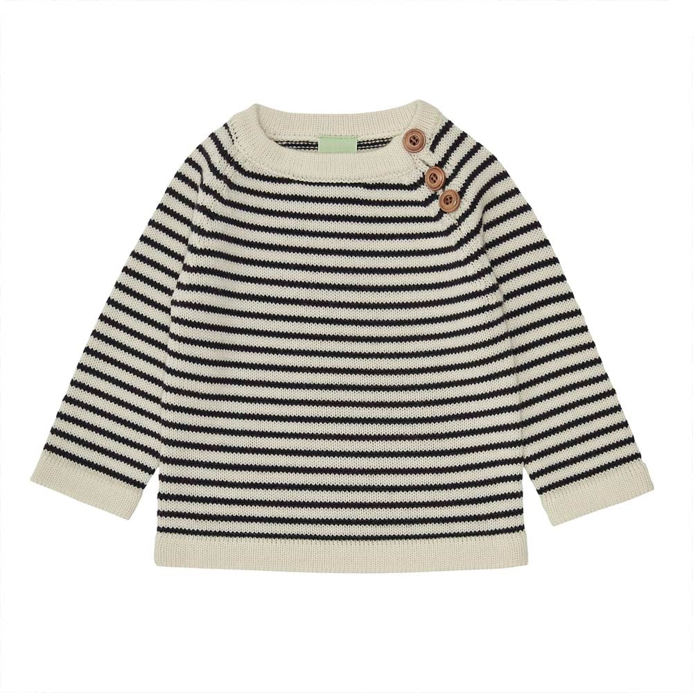 Merino Baby Sweater - Ecru/Dark Navy