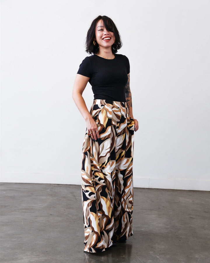The Printed Sarah Pant - Mocha-print