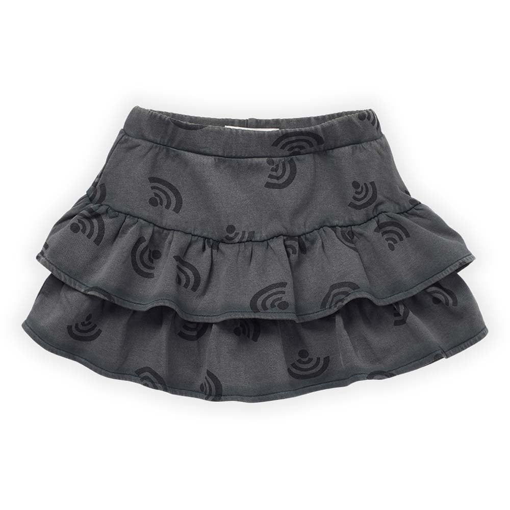 Wifi Print Layer Skirt - Asphalt