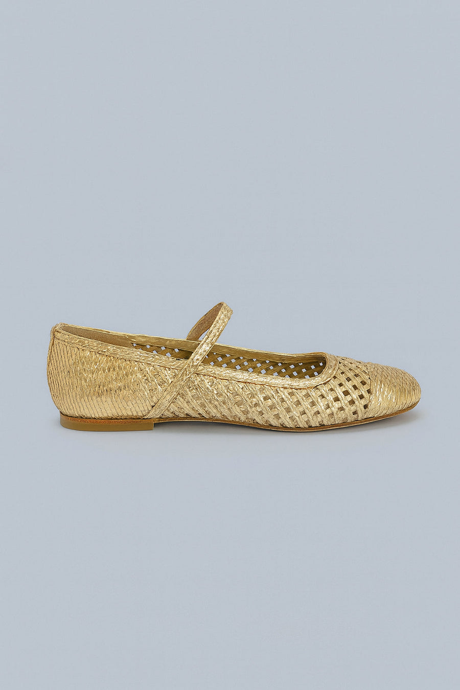 Women’s Ellie Raffia Flats - Pale Gold - Flats