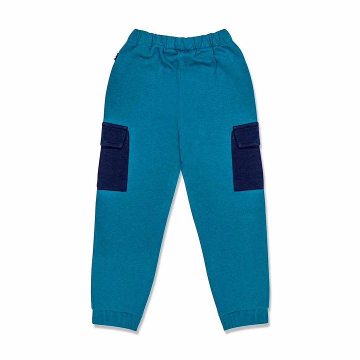 Teal Cargo Pocket Kid Jogger - Teal