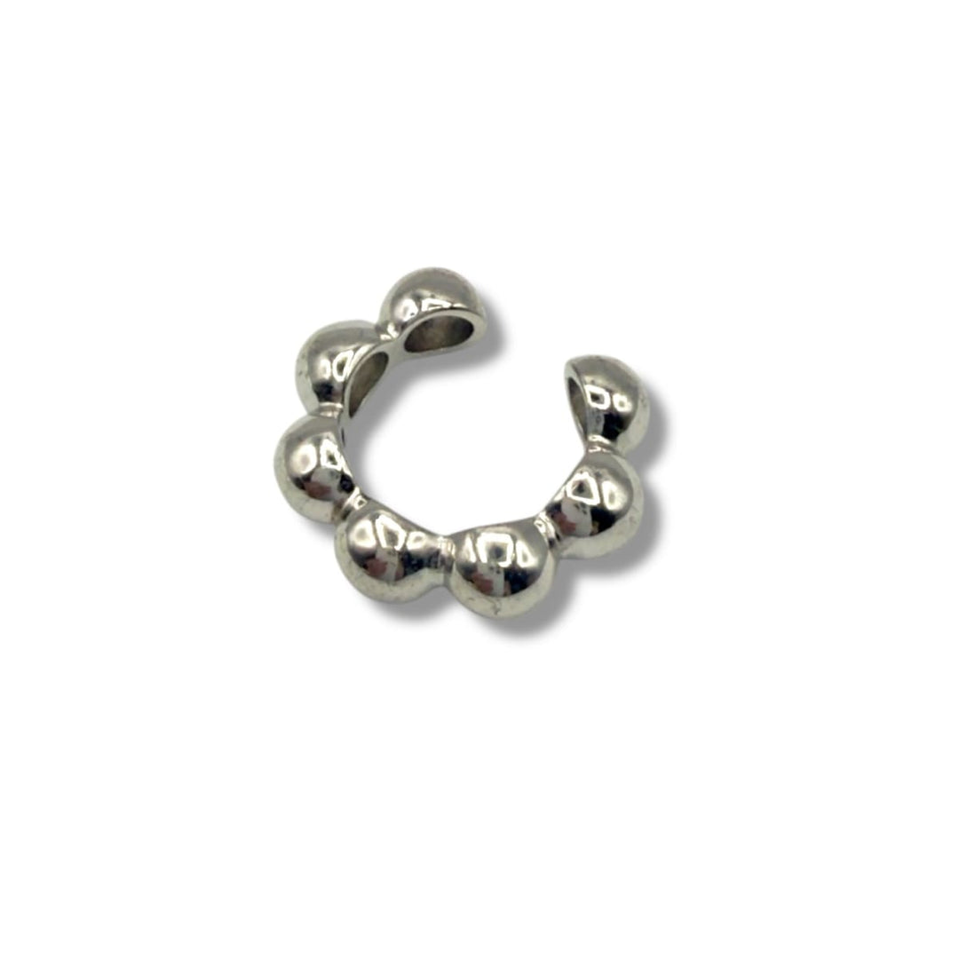 Orbit Bead Ear Cuff - Silver