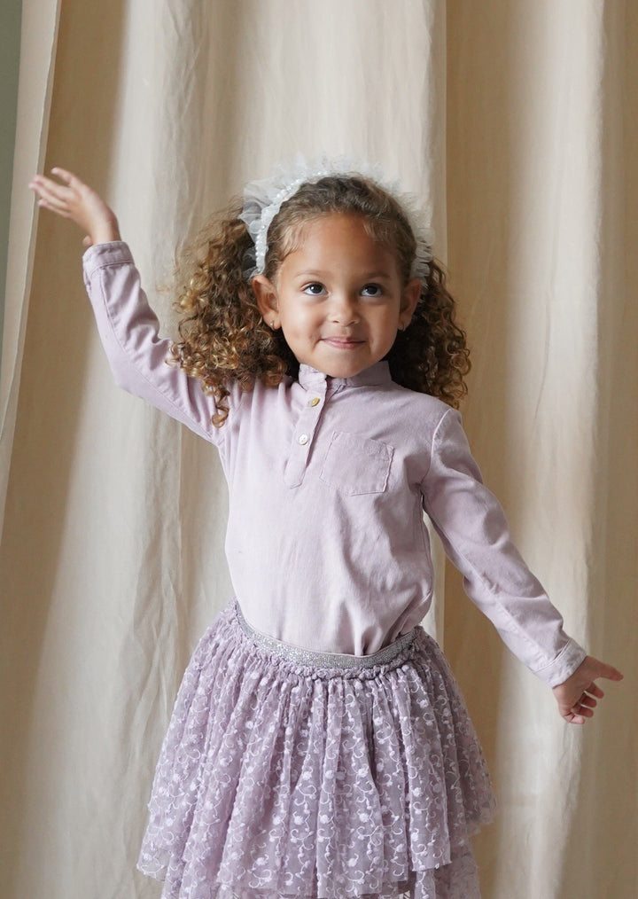 Mila | Corduroy Long Sleeve Blouse - Rosa