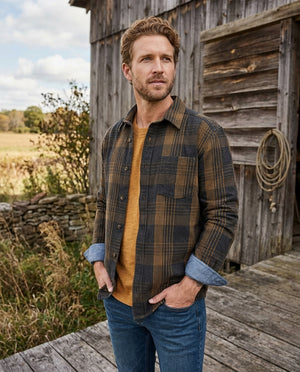 Miles Heavyweight Organic Flannel Shirt - Ombre