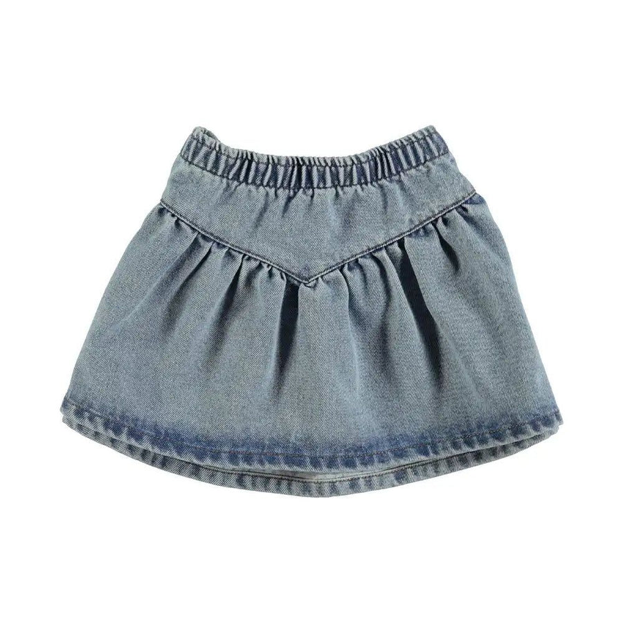 Mini Skirt - Light Blue Washed Denim Dresses + Skirts Piupiuchick 