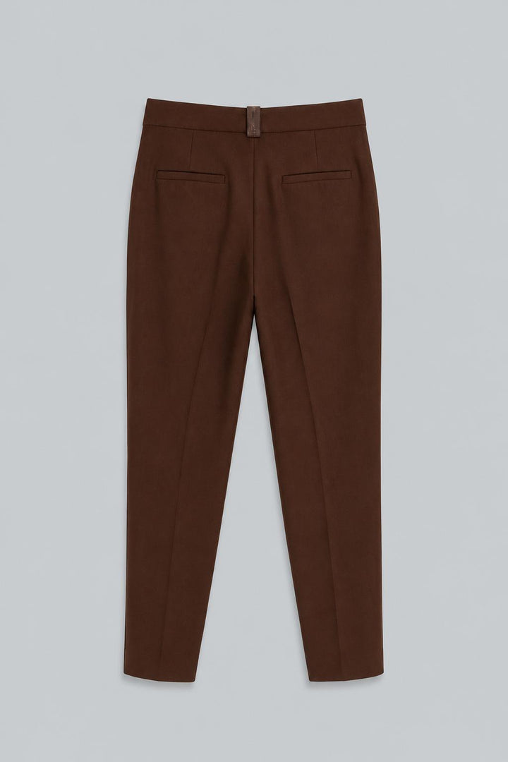 Slim Leg Pants - Brown Over