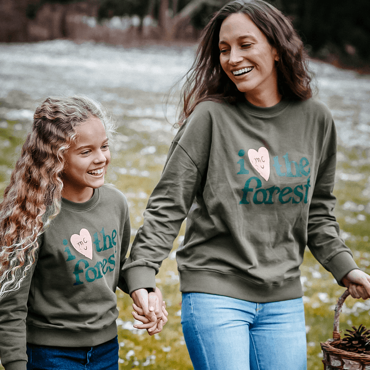 I Love The Forest Kid Sweatshirt - Olive