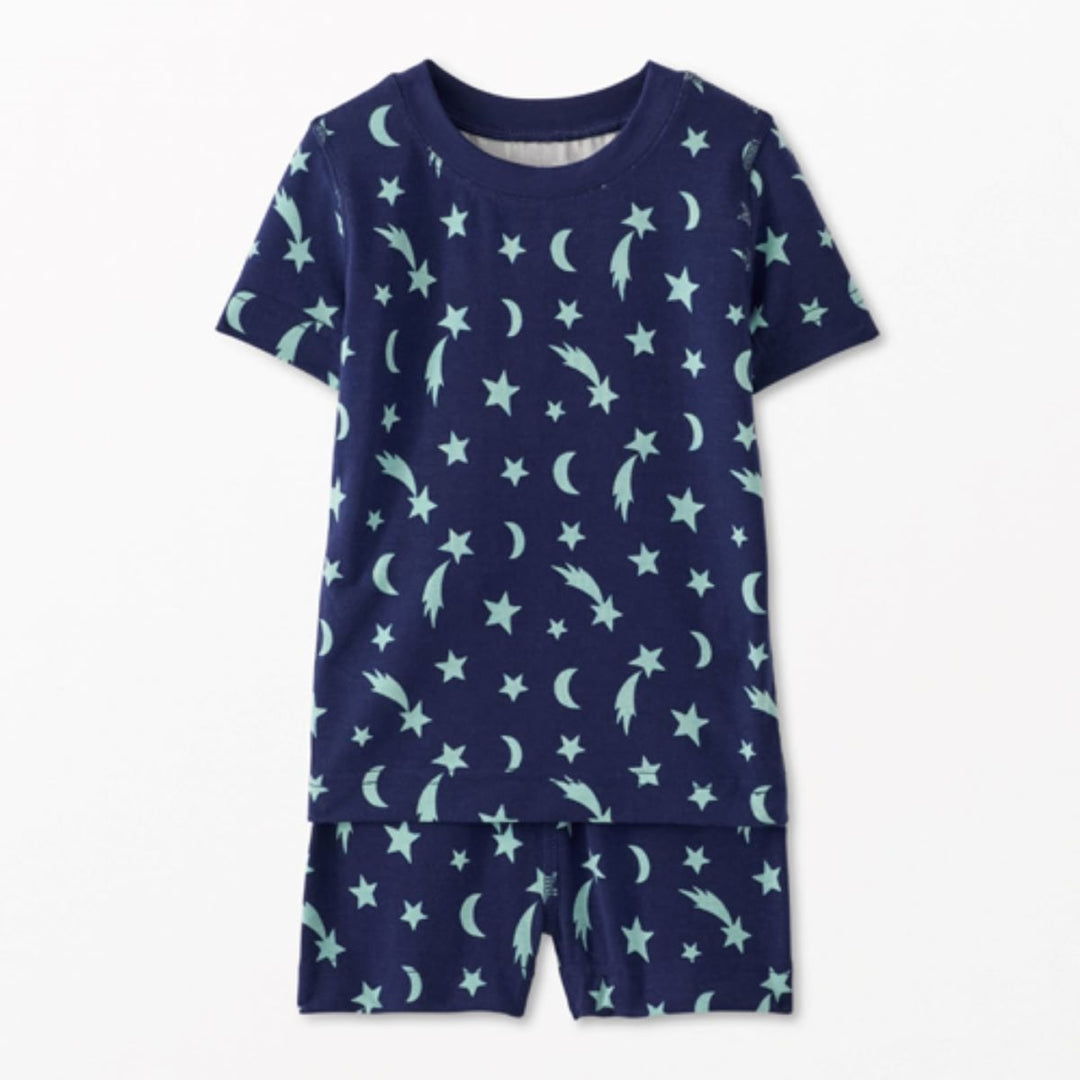 Kids Short John Pajama Set In HannaSoft™ - Mini Shooting Stars