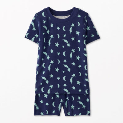 Kids Short John Pajama Set In HannaSoft™ - Mini Shooting Stars