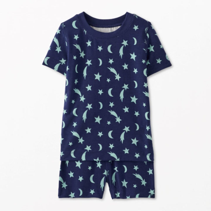 Kids Short John Pajama Set In HannaSoft™ - Mini Shooting Stars