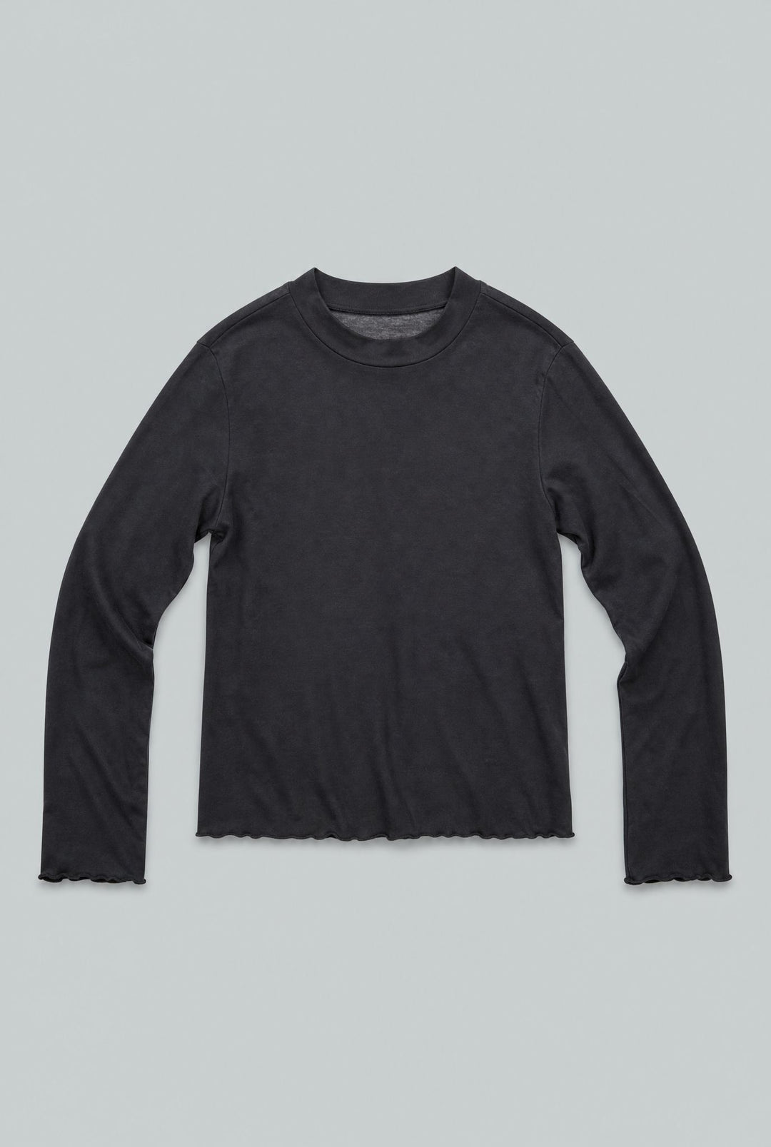 Mock Neck Long Sleeve Top - Black