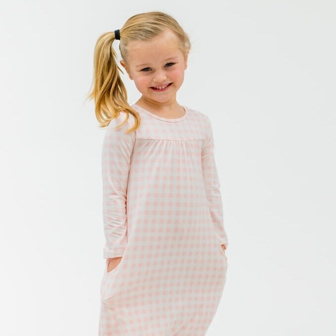 Boho Dress - Pink Gingham